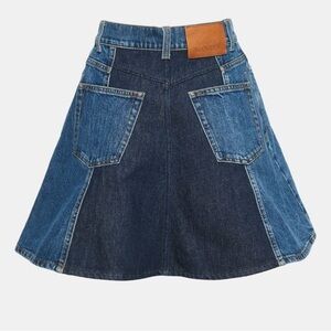 Alexander McQueen Dual Tone Denim Skirt